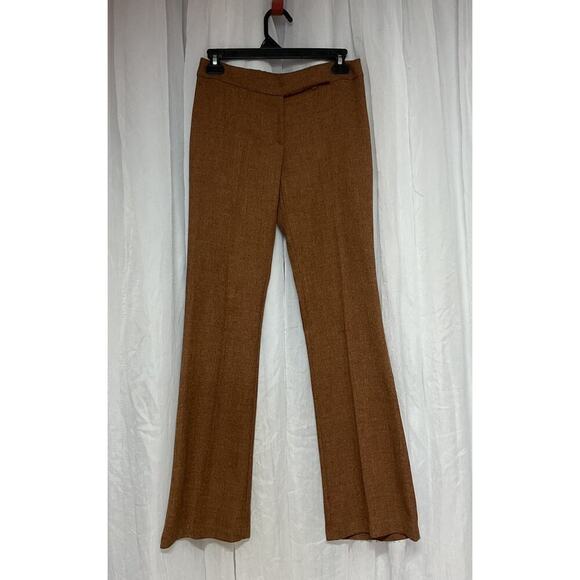 Vtg Forever 21 90s Low Rise Flare Plaid Pants Academia Grunge Y2K Brown Size Sm - Picture 1 of 7